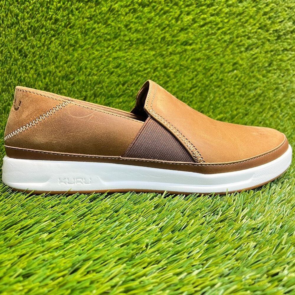 Kuru Roam Atla Womens Size 9 Brown White Casual Walking Leather Slip-On Shoes